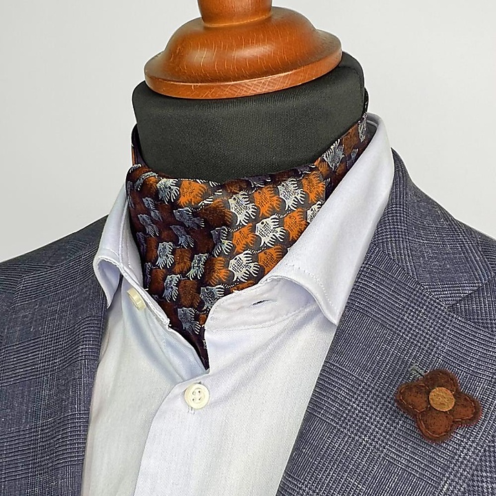 cravat Fish Birds orange