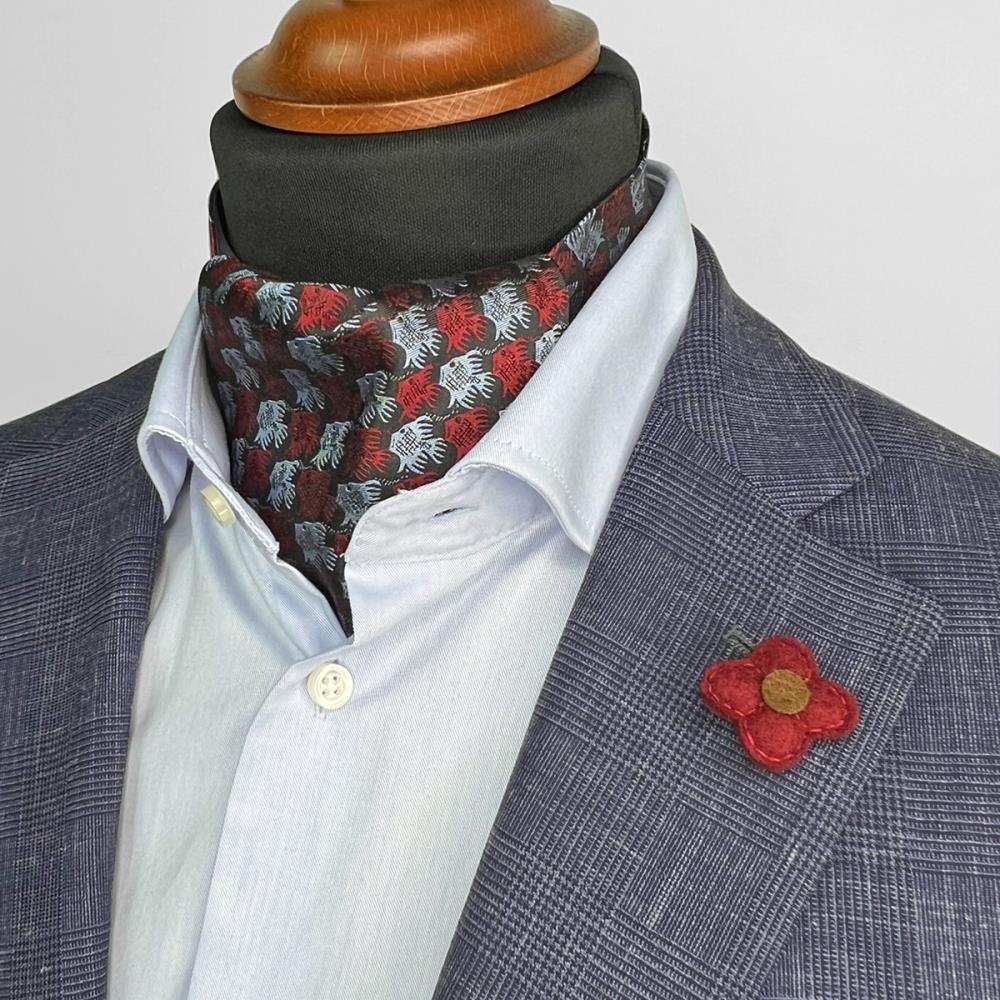 cravat Fish Birds red - 2