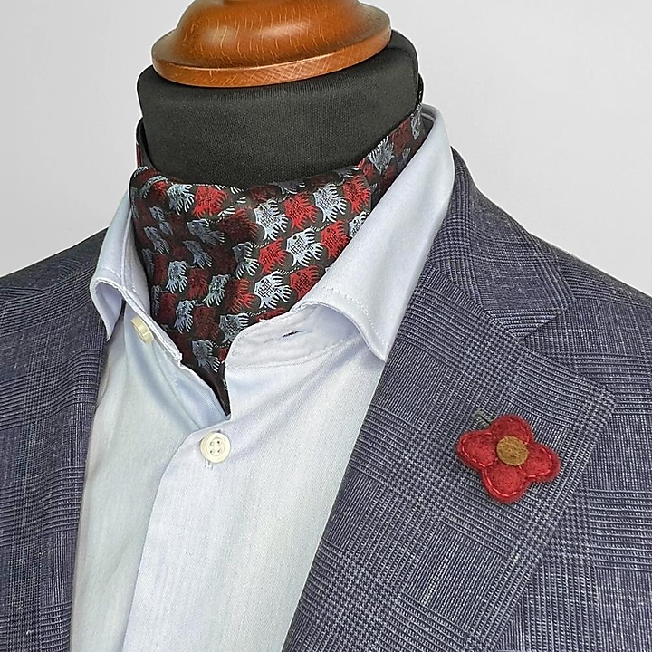 cravat Fish Birds red