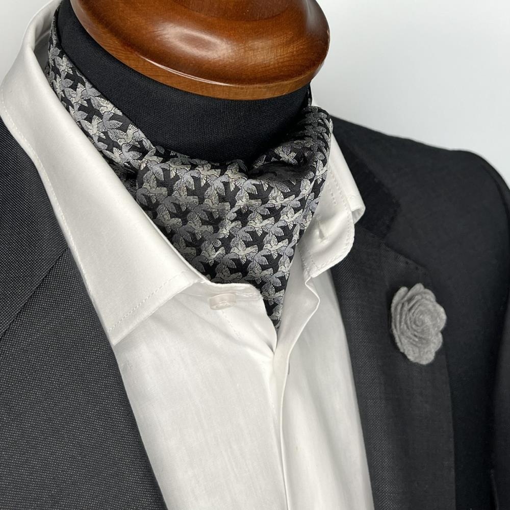 cravat Love Birds grey - 2
