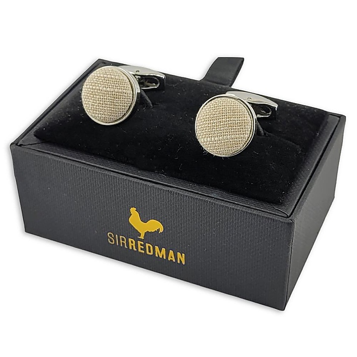 cuff links Linen Love Beige