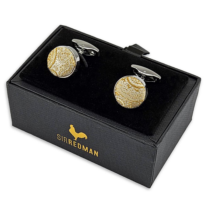 cufflinks Eternal Paisley Yellow