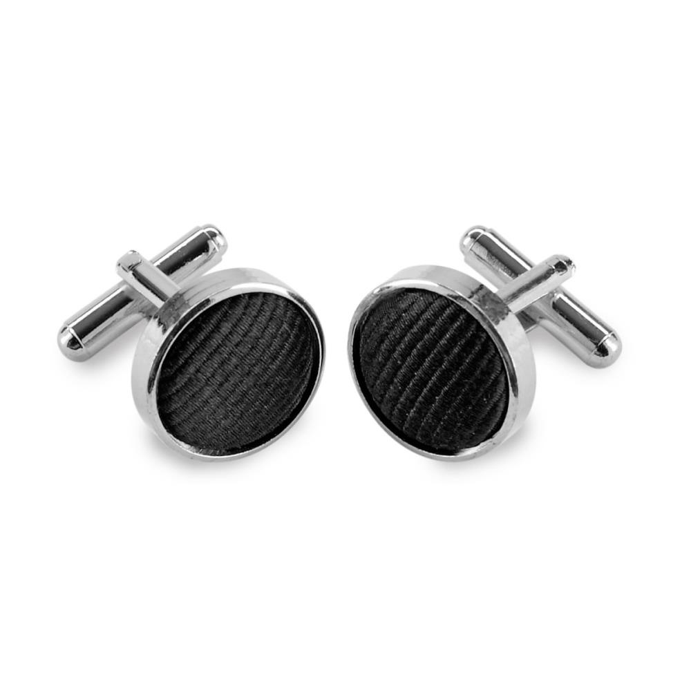 cufflinks silk black repp - 1