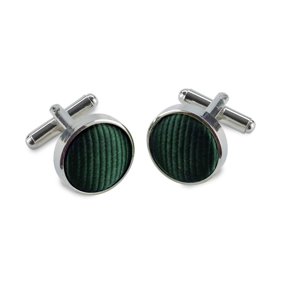 cufflinks silk bottle green repp - 1