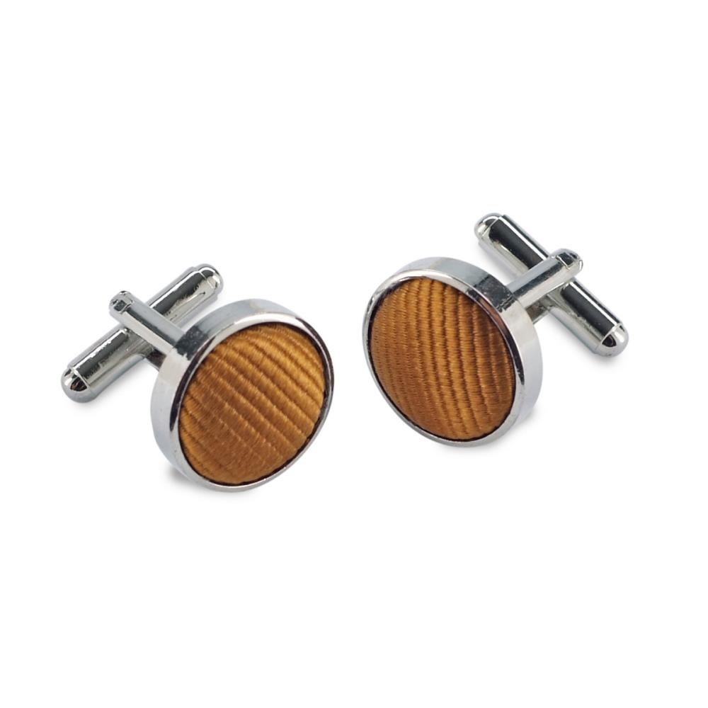 cufflinks silk cognac repp - 1