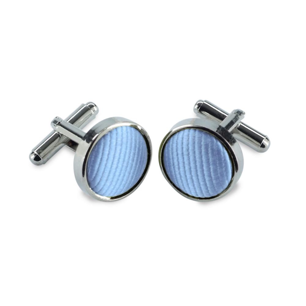 cufflinks silk light blue repp - 1