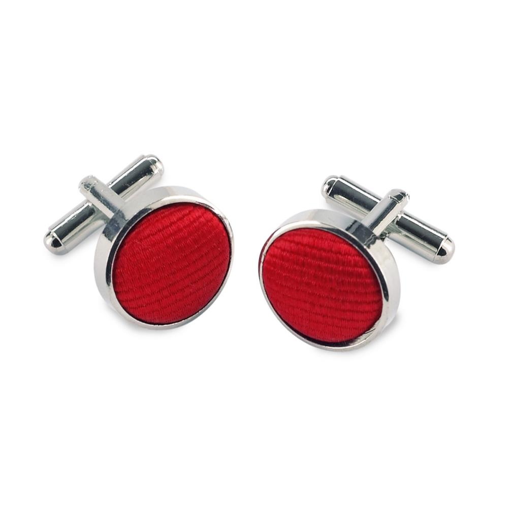 cufflinks silk red repp - 1