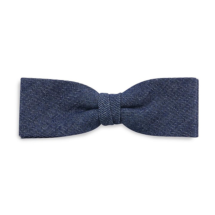 denim kids bow tie blue