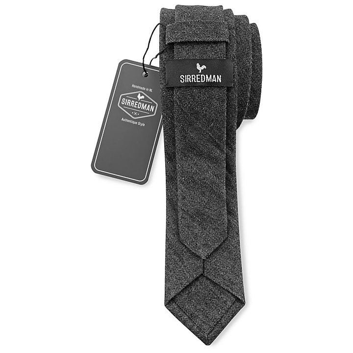 denim necktie black