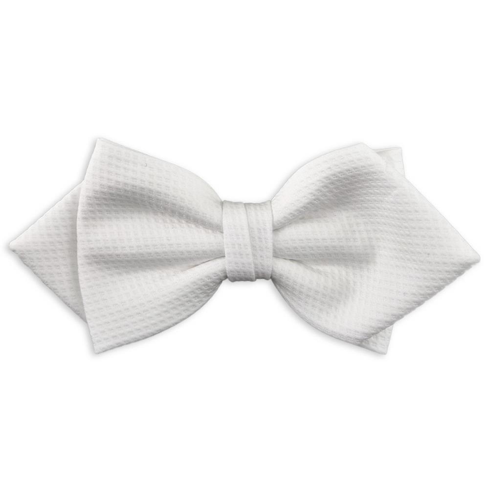 diamond tip bow tie Piqué white - 1