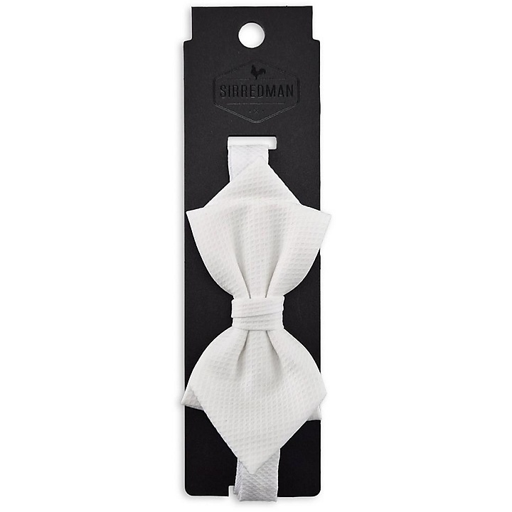 diamond tip bow tie Piqué white