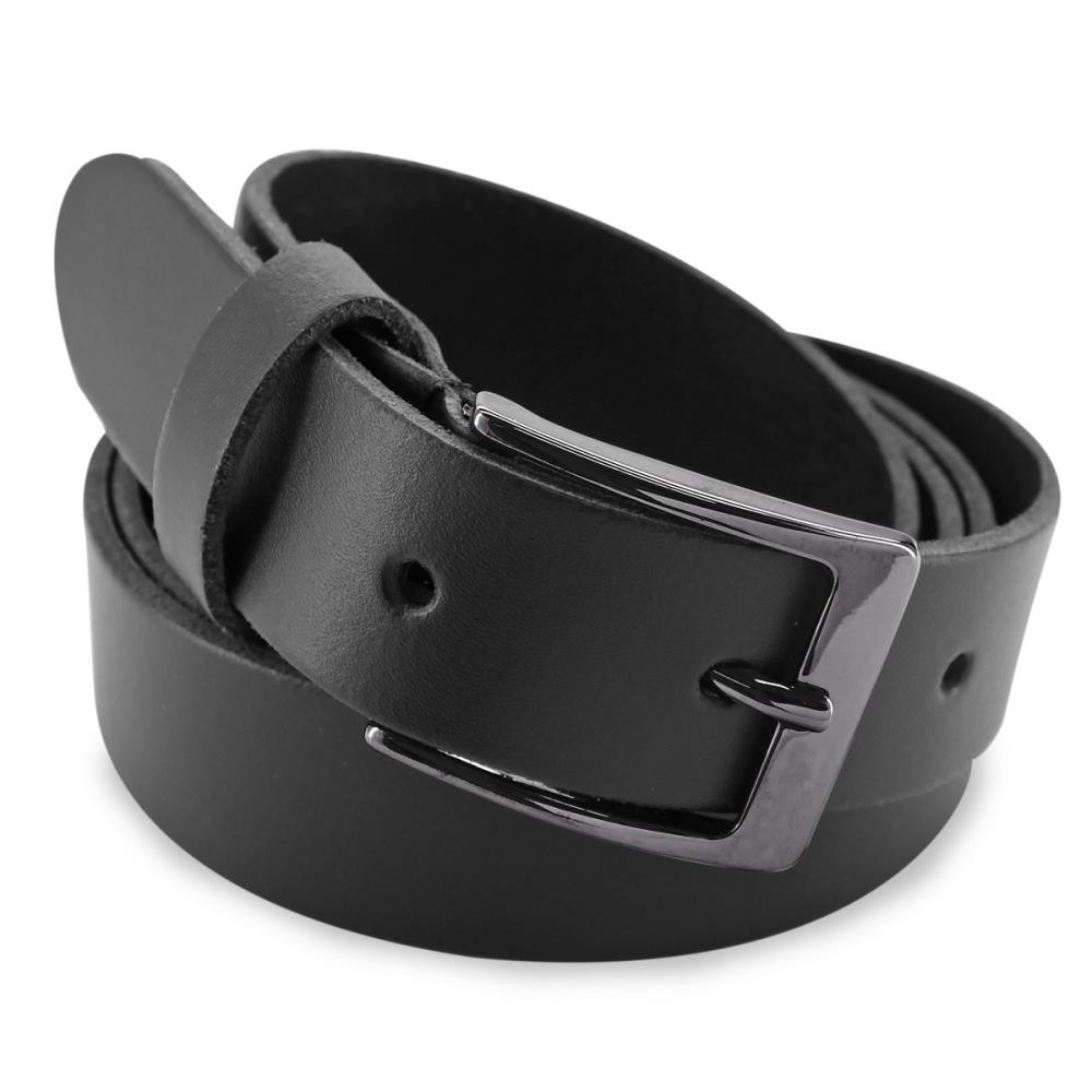 genuine leather belt 3 cm black - 1