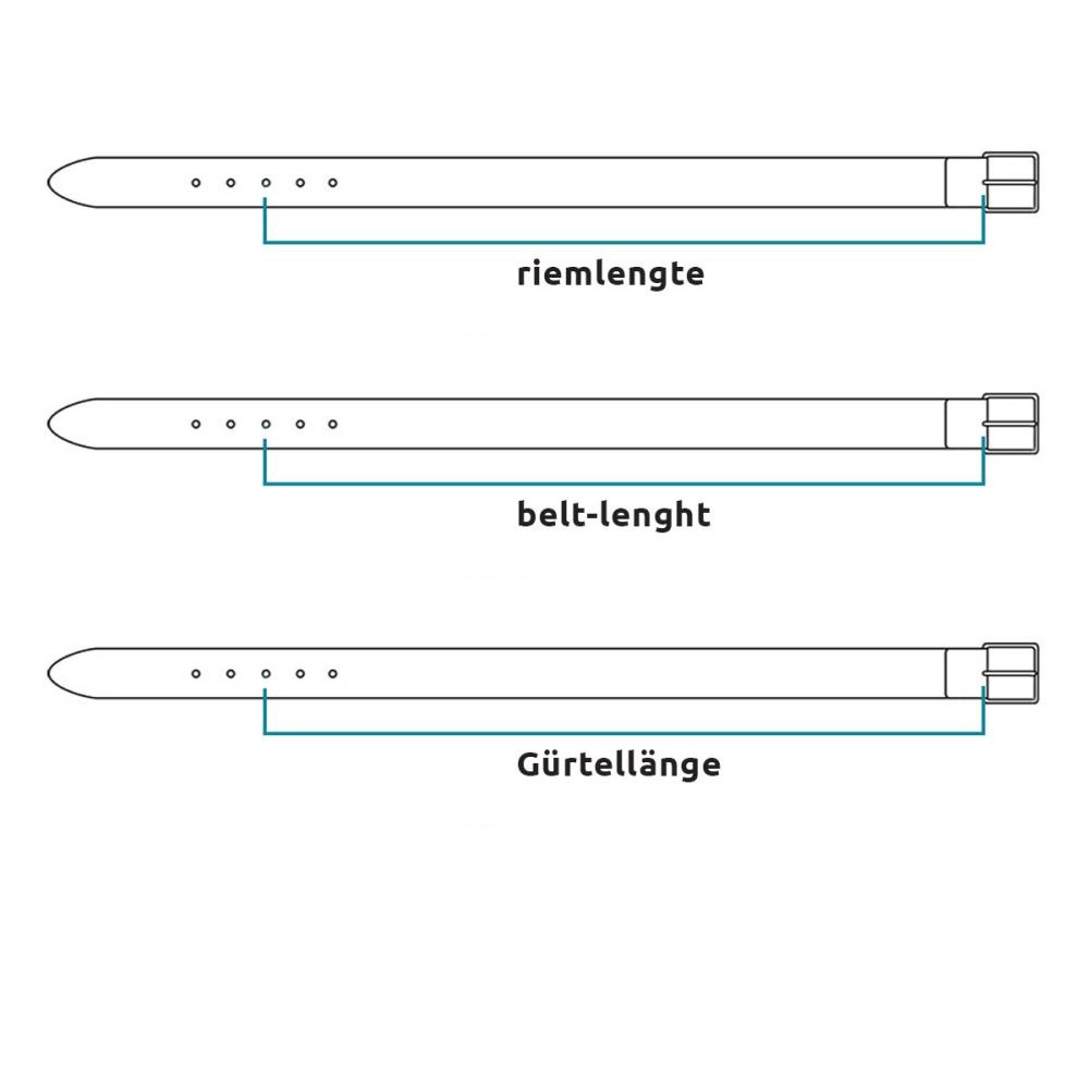 genuine leather belt 3 cm black - 2