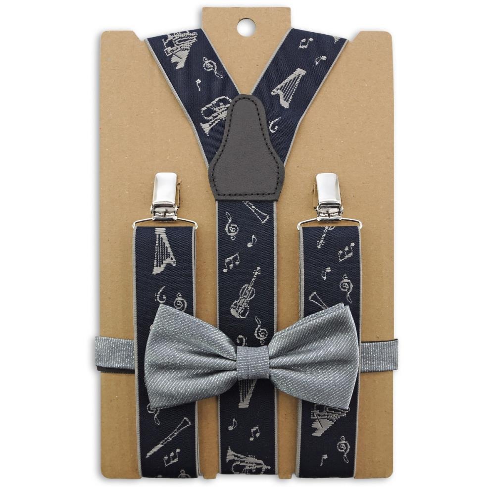 Gift set suspenders  Music Maestro silver - 1