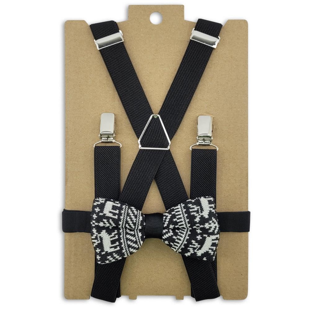 Gift set suspenders Rudolph reindeer black - 1
