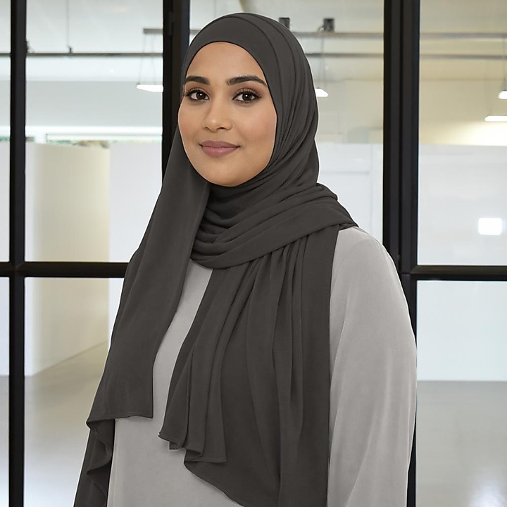 headscarf polyester jersey plain anthracite