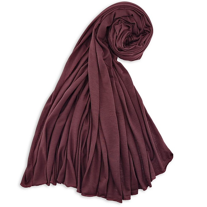 headscarf polyester jersey plain aubergine