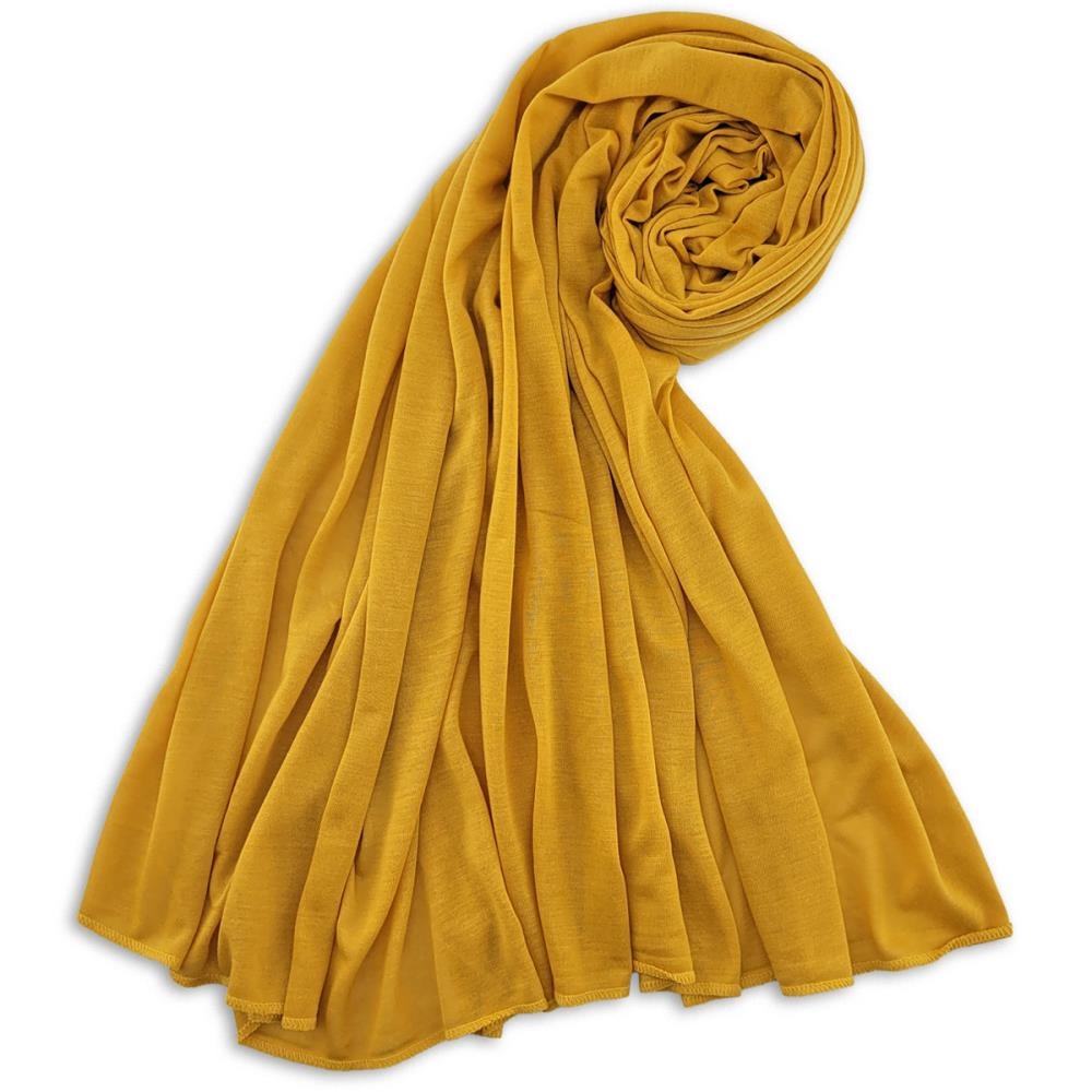 headscarf polyester jersey plain yellow - 2