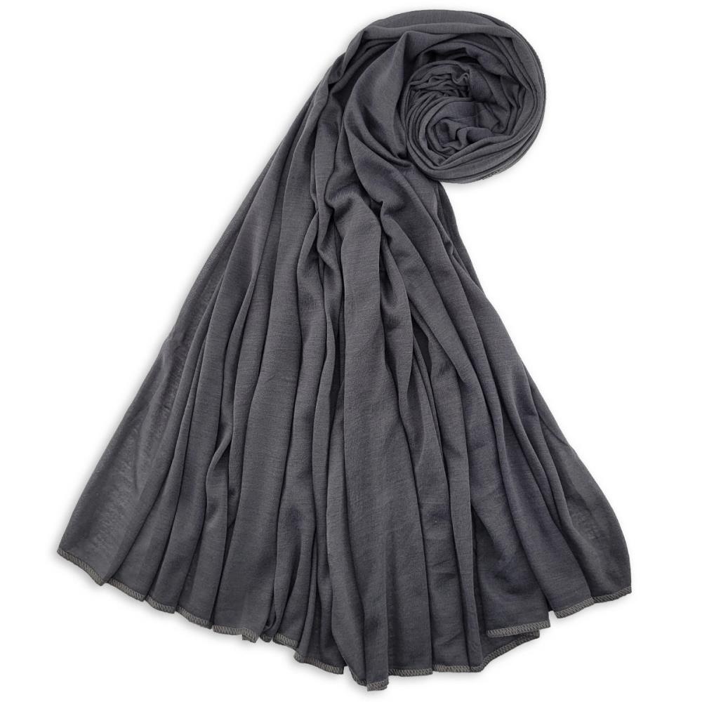 headscarf polyester jersey uni anthracite - 1