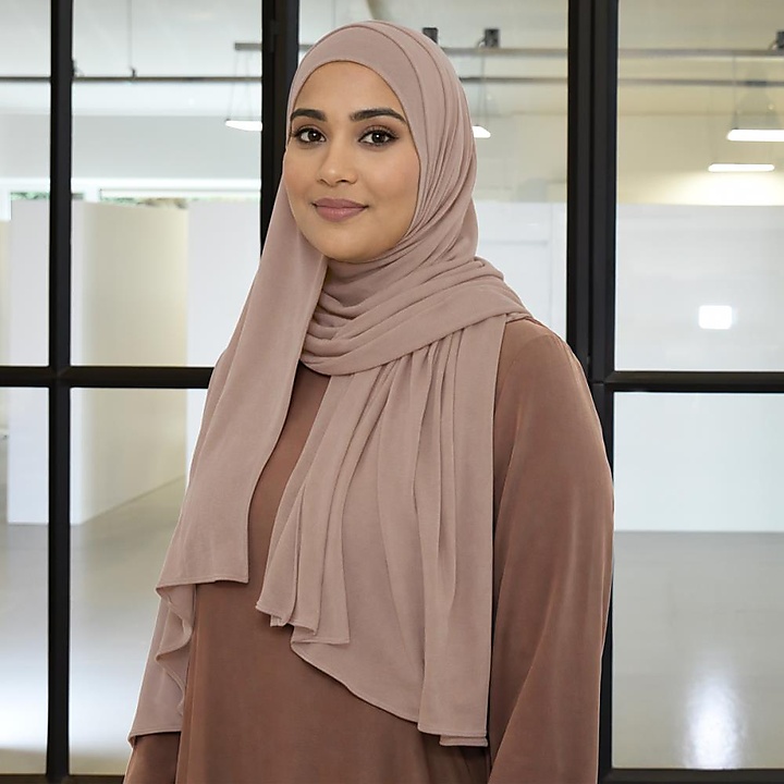 headscarf polyester jersey uni antique rose