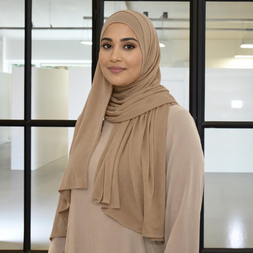 headscarf polyester jersey uni beige - 1