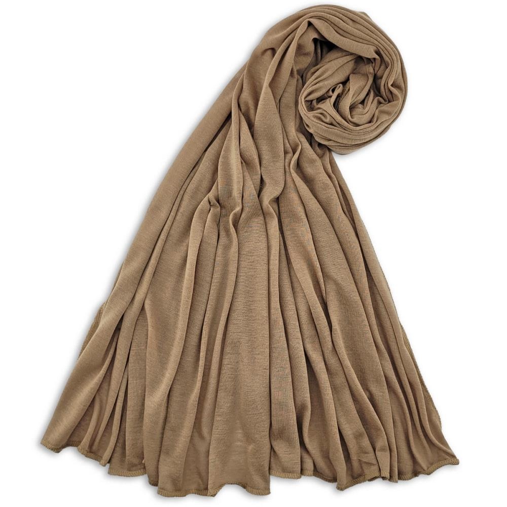 headscarf polyester jersey uni beige - 2