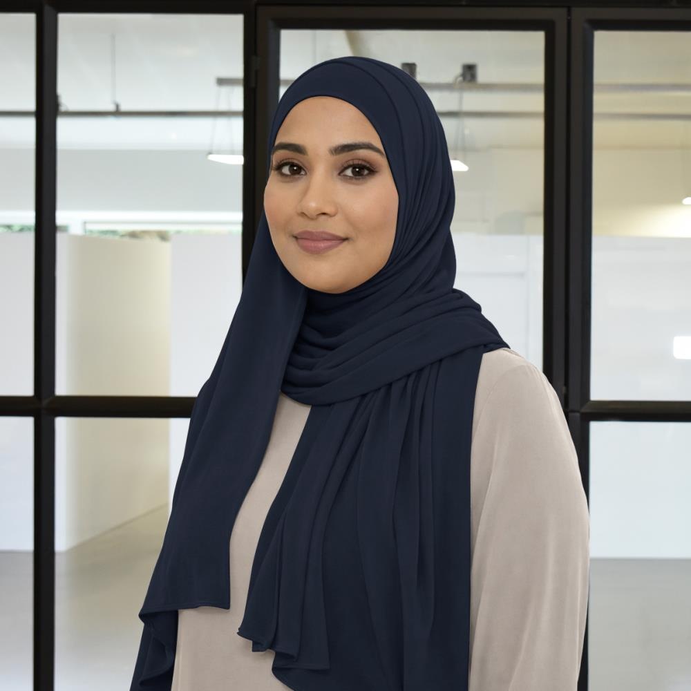 headscarf polyester jersey uni dark blue - 1