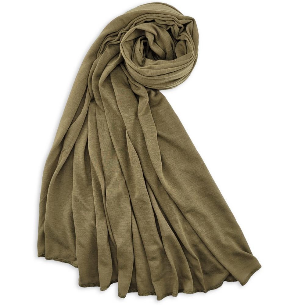 headscarf polyester jersey uni khaki - 1