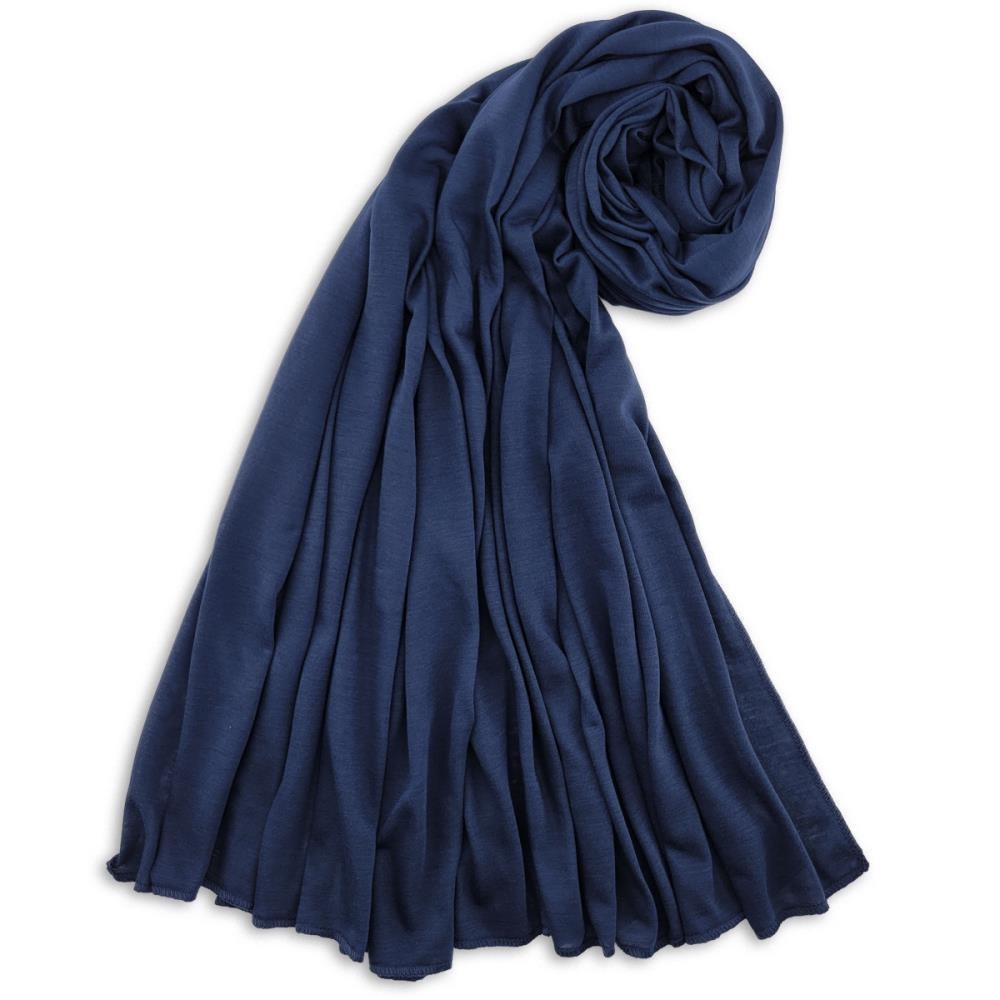 headscarf polyester jersey uni navy blue - 1