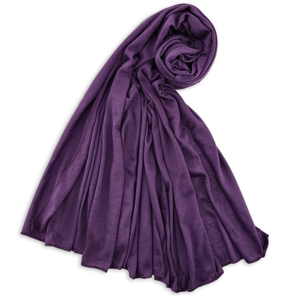 headscarf polyester jersey uni purple - 2