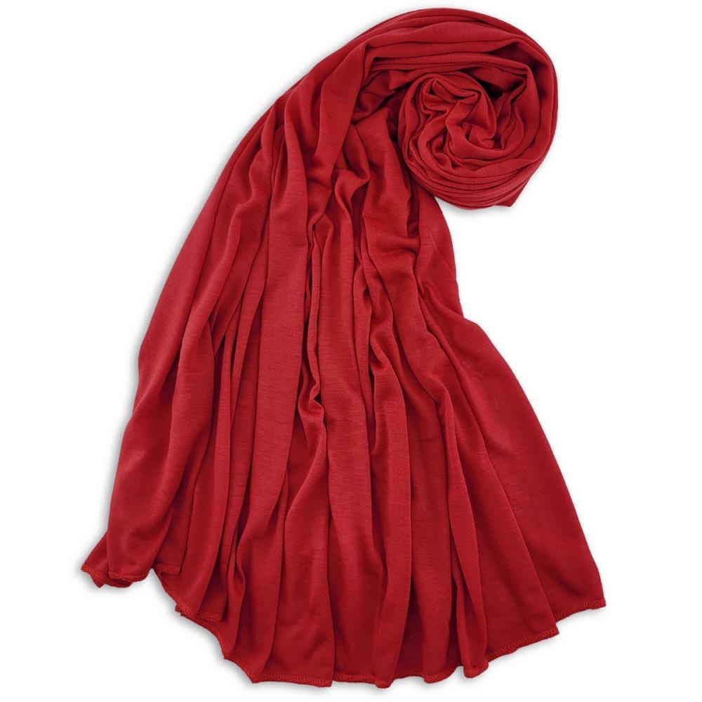 headscarf polyester jersey uni red - 1