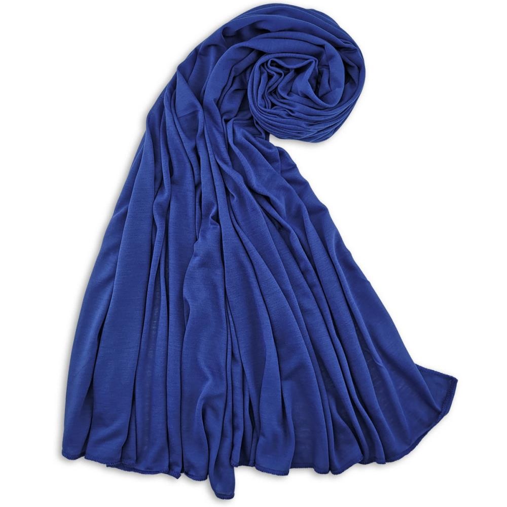 headscarf polyester jersey uni royal blue - 1