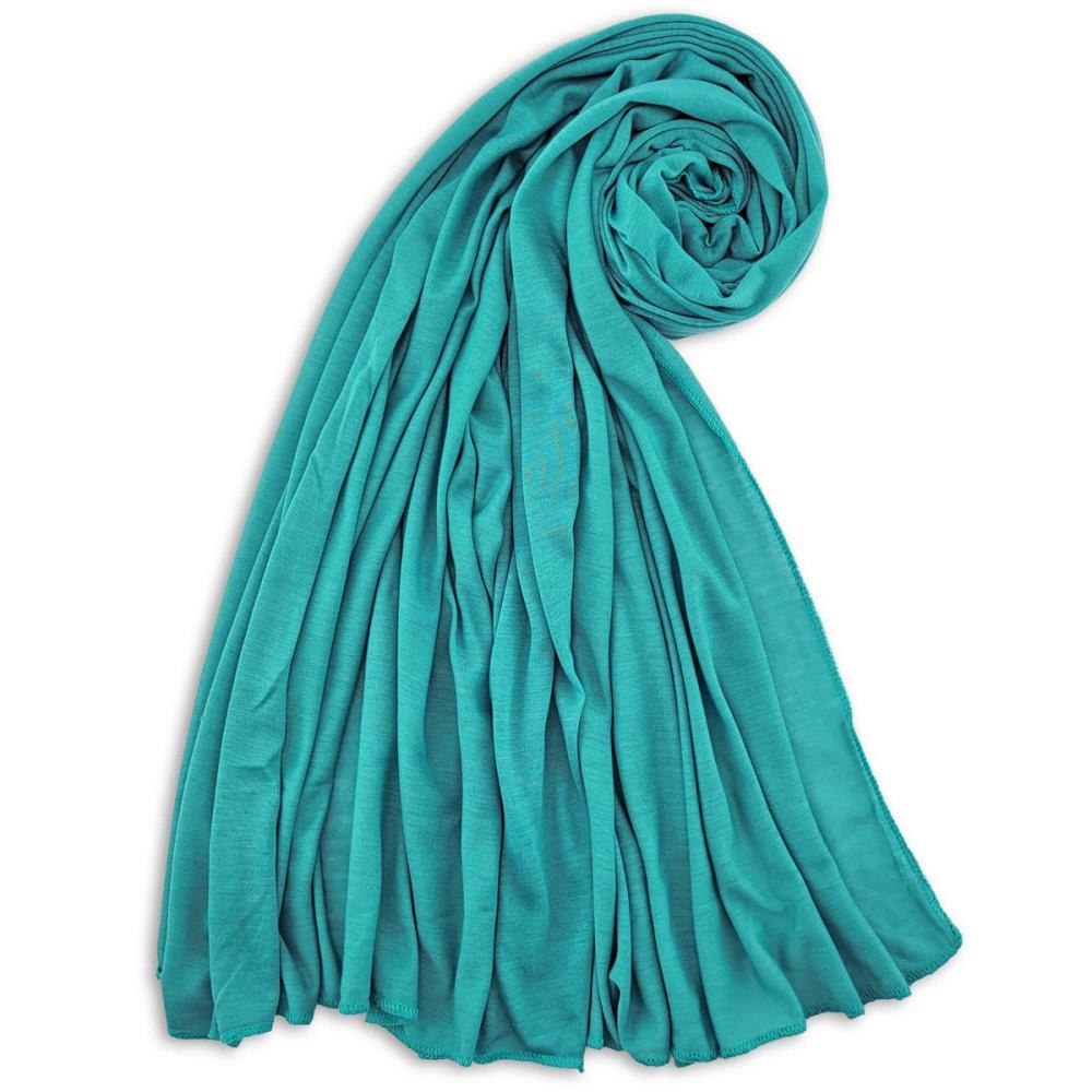 headscarf polyester jersey uni turquoise - 1