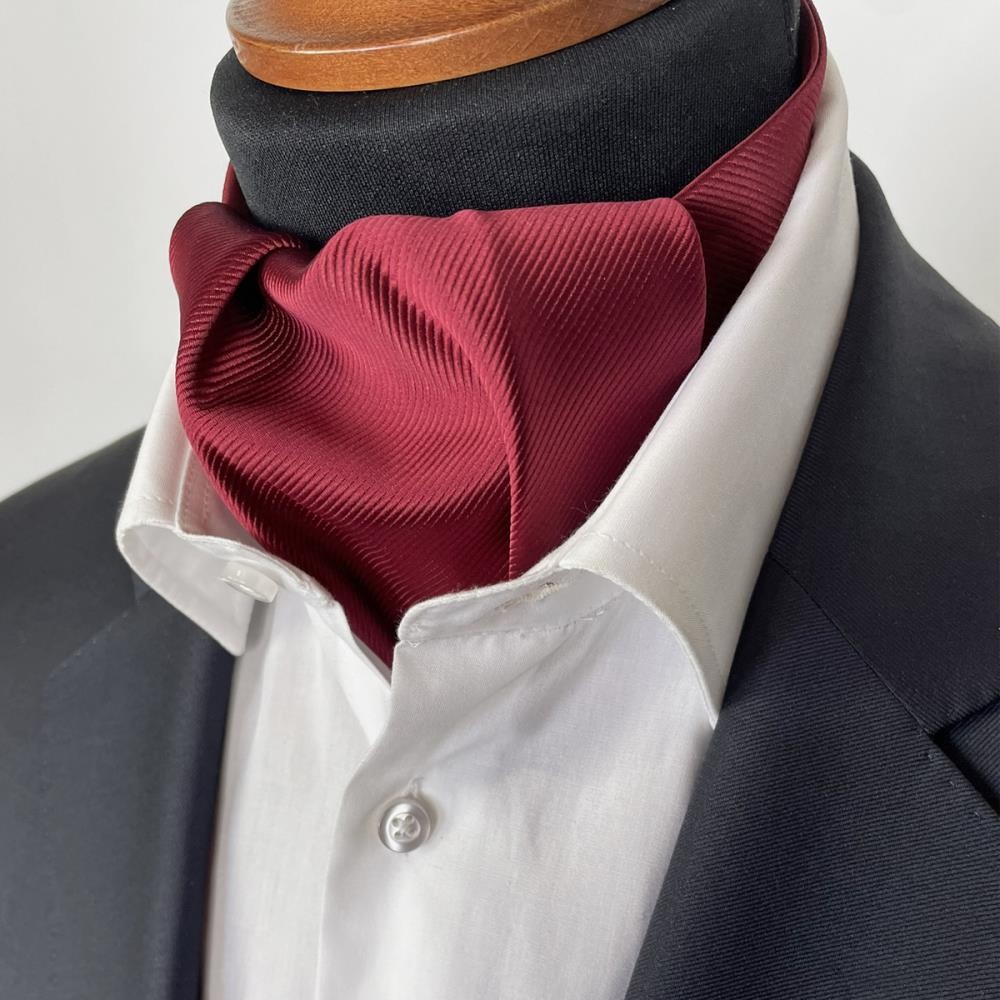 JB Collection cravat bordeaux red repp - 2