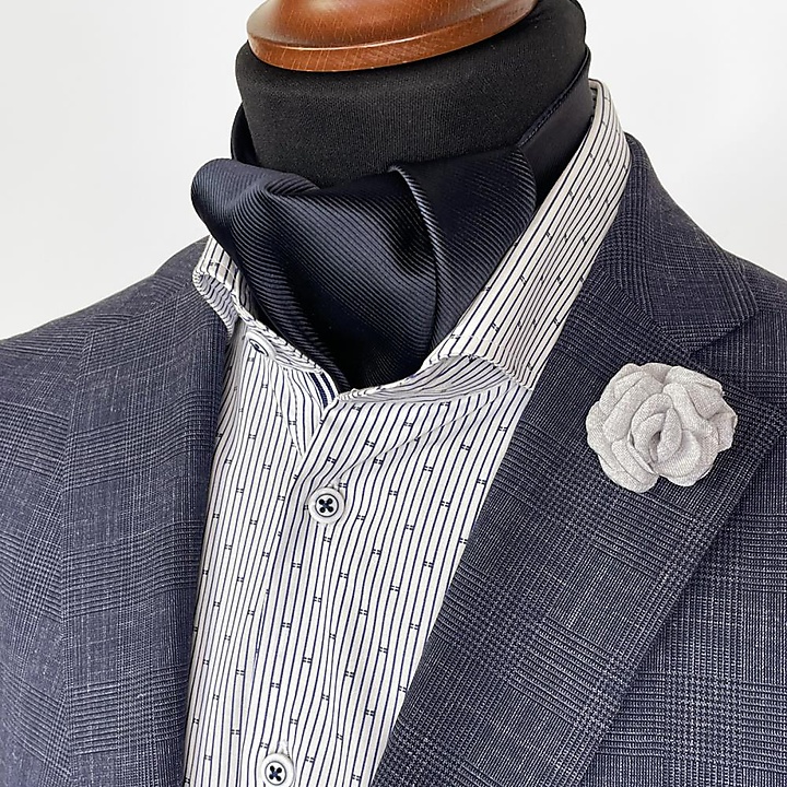 JB Collection cravat navy blue repp