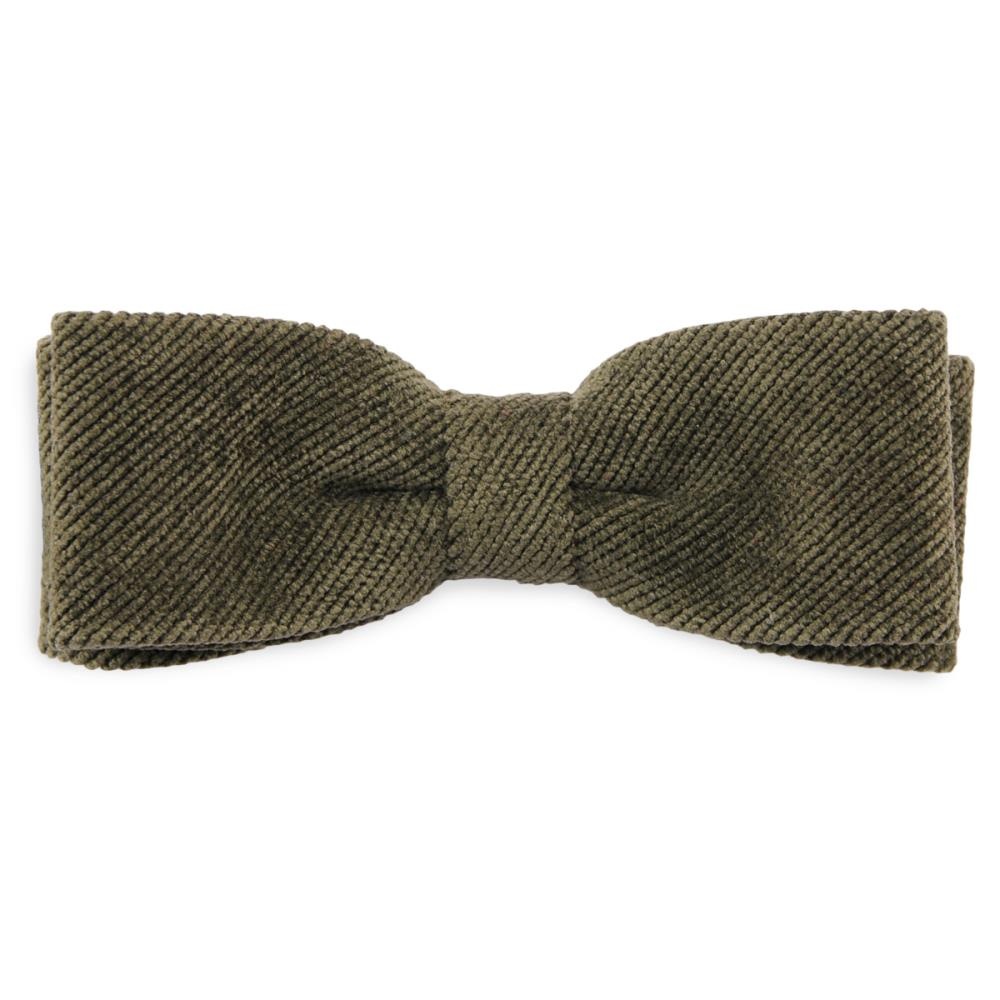 kids bow tie Corduroy army green - 1