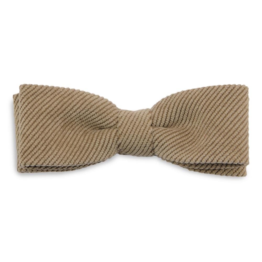 kids bow tie Corduroy dark beige - 1