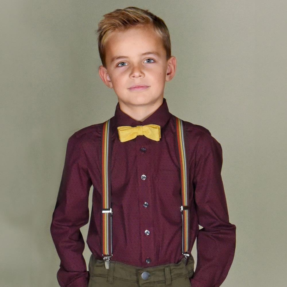 kids bow tie Corduroy mustard - 1