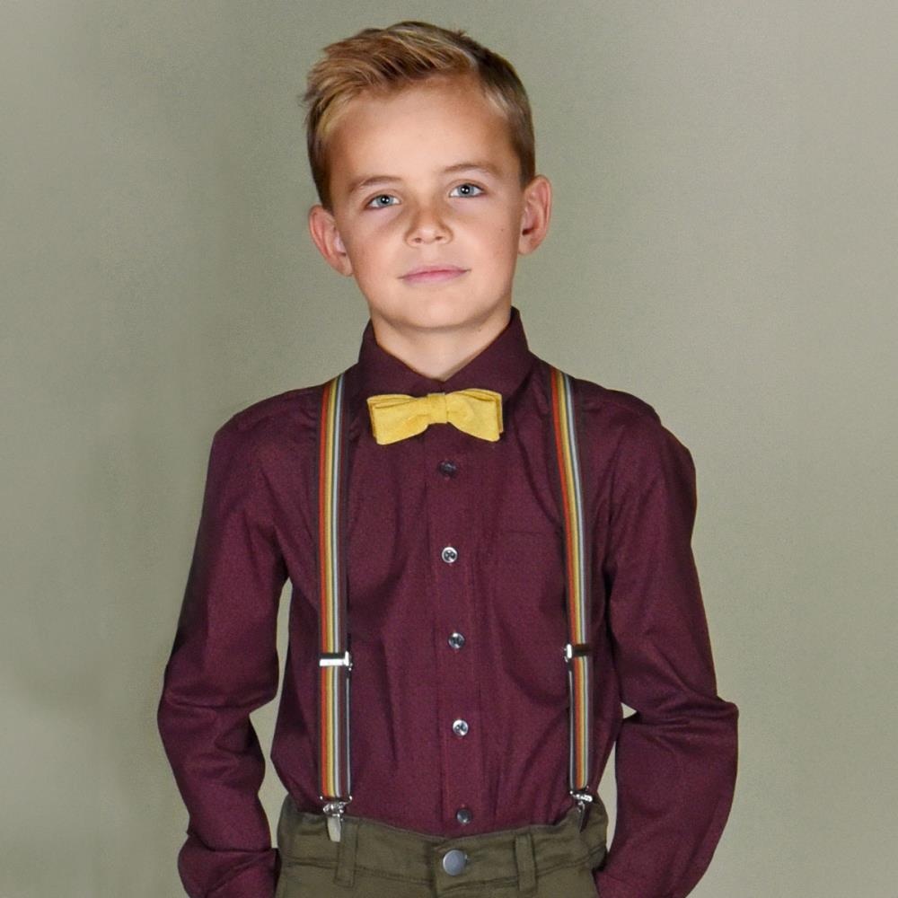 kids bow tie Corduroy mustard - 2