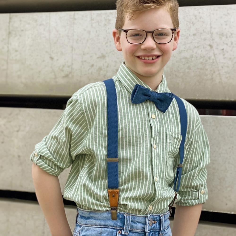 kids bow tie Gracefull Groom blue - 1