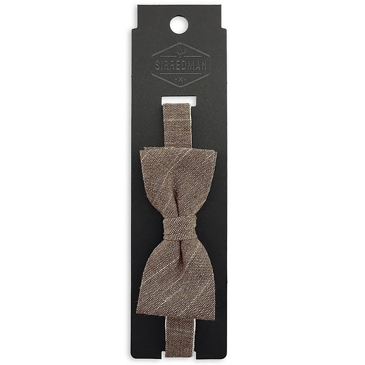 kids bow tie Linen Love Brown