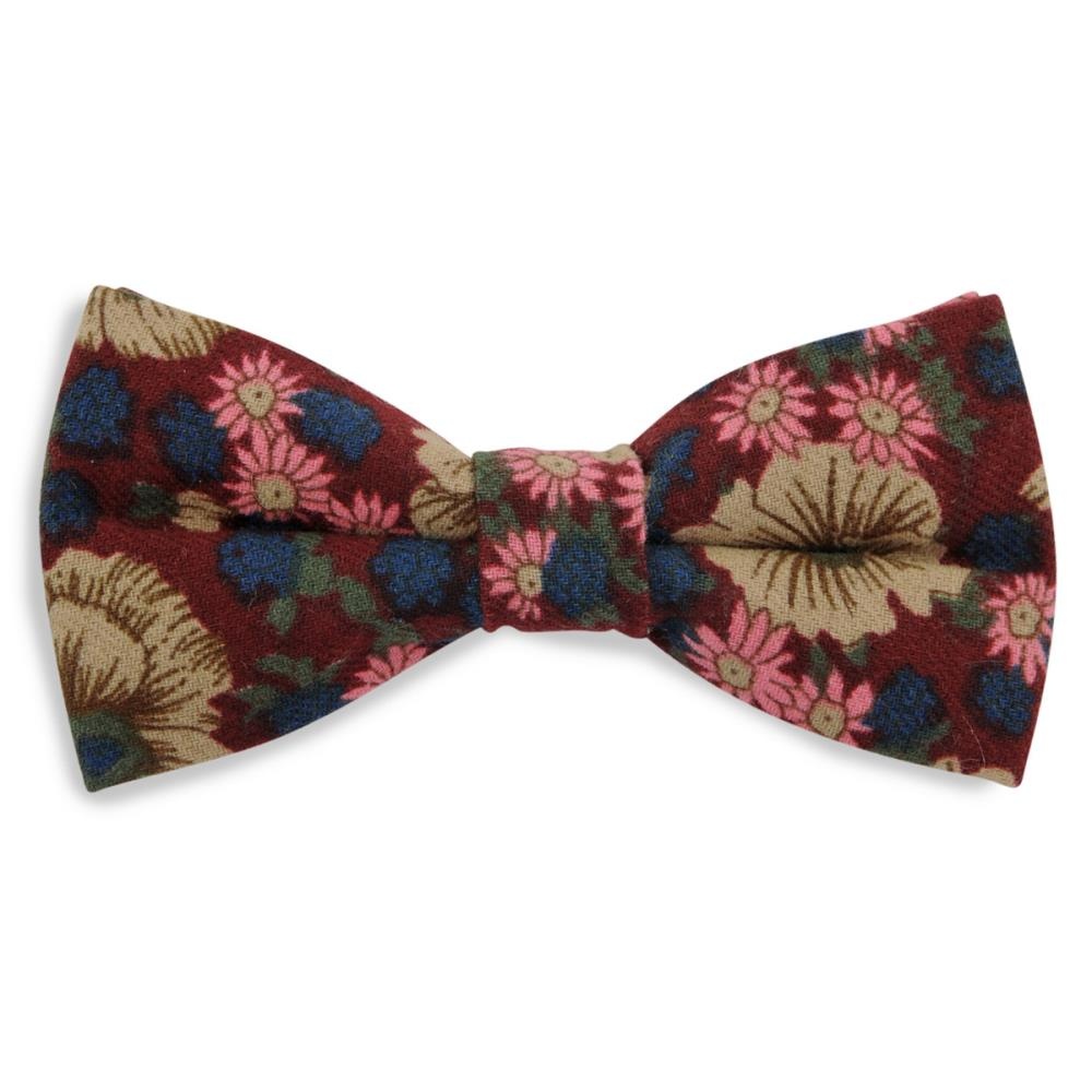 kids bow tie Vintage Flower bordeaux - 1
