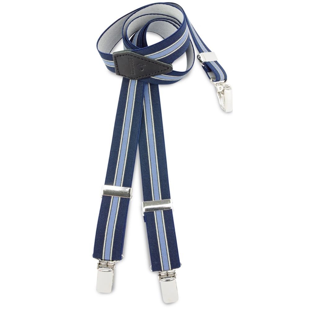 kids suspenders blue stripes - 1