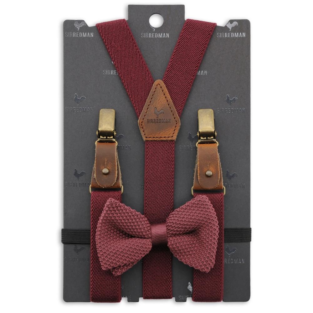kids suspenders combi pack Mr Buck Burgundy - 1