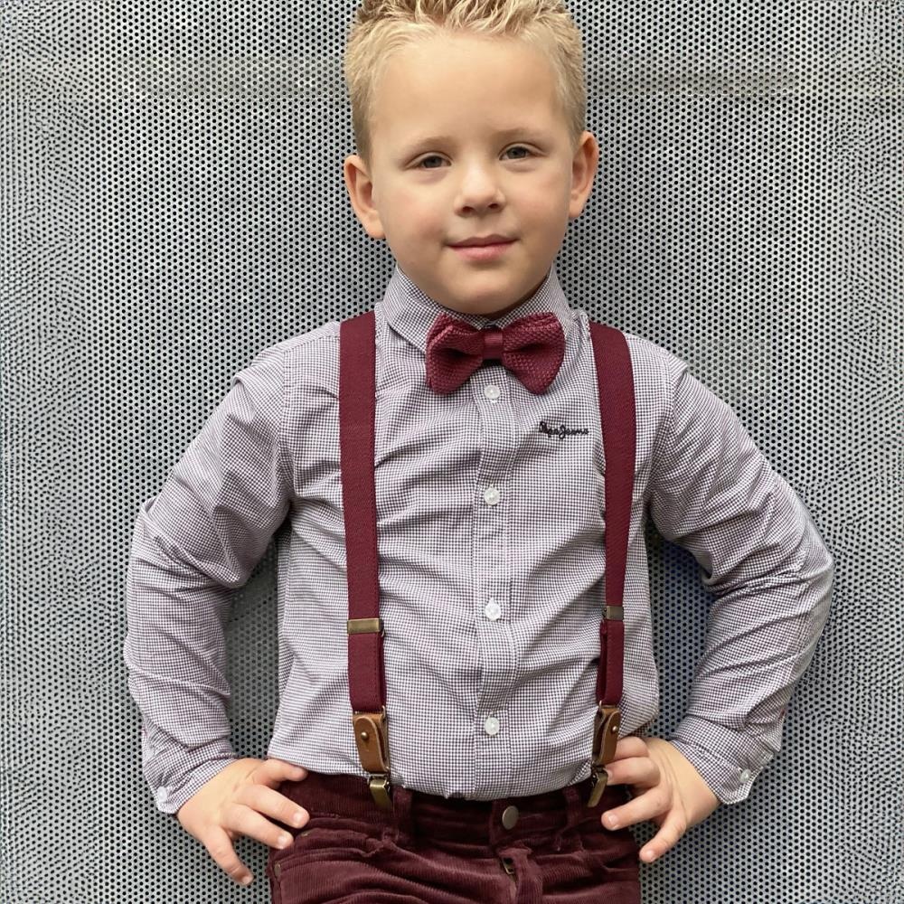 kids suspenders combi pack Mr Buck Burgundy - 1