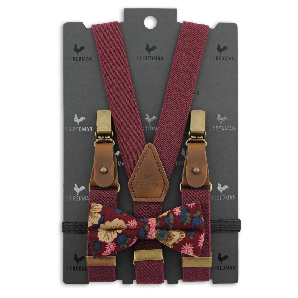 kids suspenders combi pack Retro Ranonkel bordeaux - 2