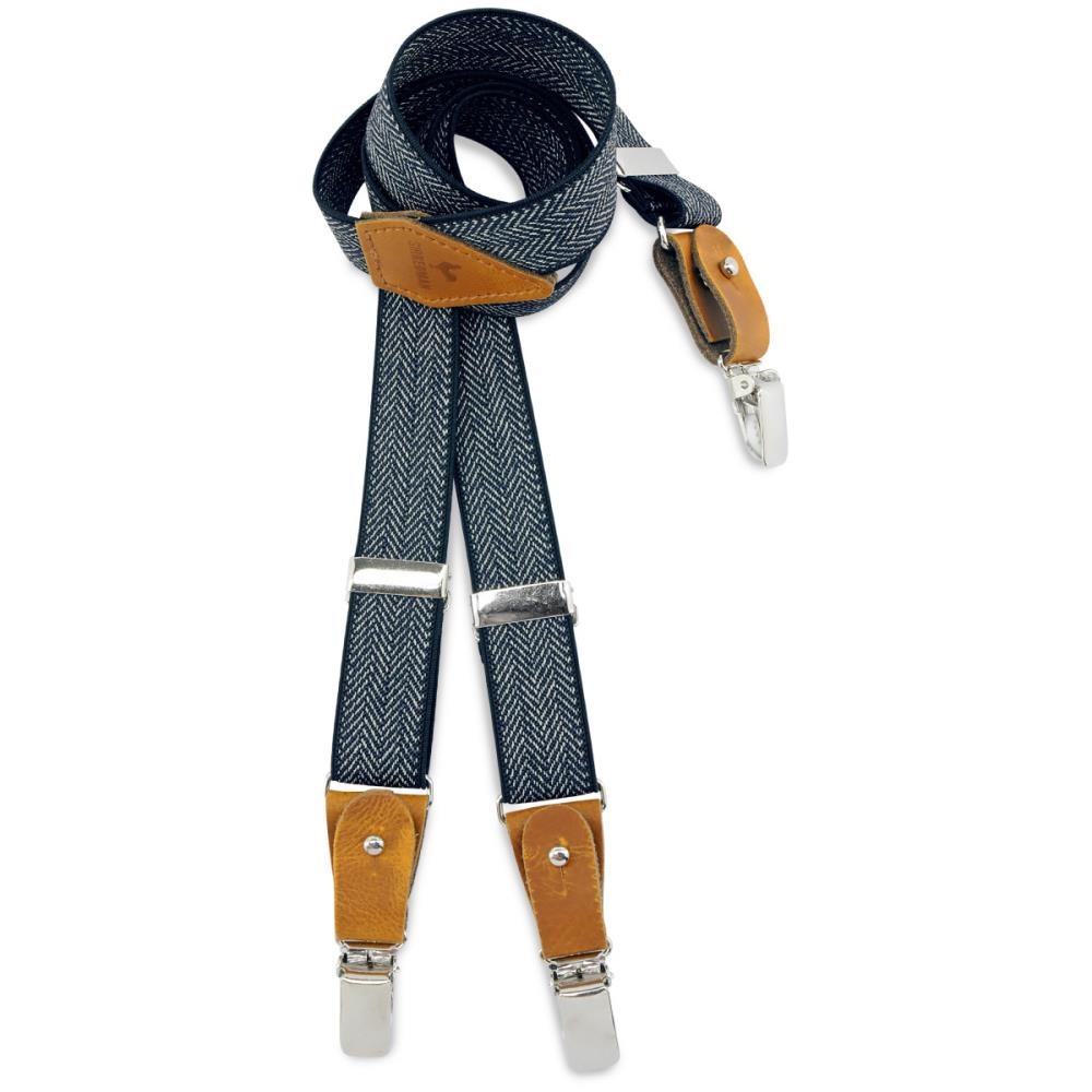 kids suspenders Herringbone pattern blue - 2