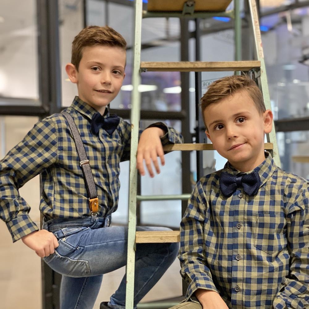 kids suspenders Herringbone pattern blue - 5