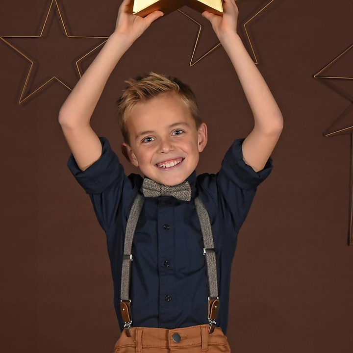 kids suspenders Herringbone pattern brown