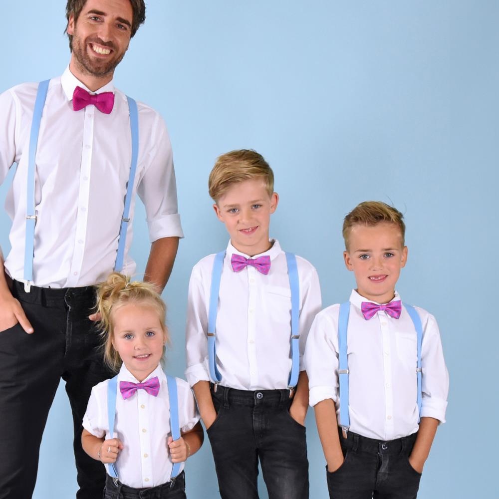 Kids suspenders uni light blue - 2